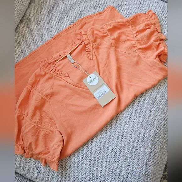 💝Nwt Soyaconcept Coral Orange Women's Top - Picture 2 of 4
